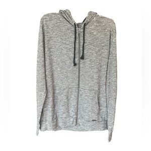 EUC Express Heathered Charcoal Gray Zip Up Hooded Jacket Size XXL